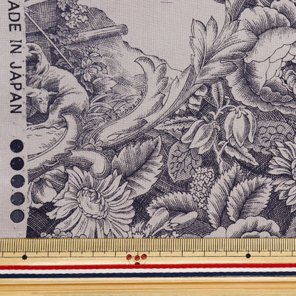 [Menge ab 5] Stoff "Sharting Classic Print Toilette Joui Style Grey 819589-P" Yuwa Ariwa Shotten