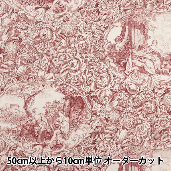 [Menge ab 5] Stoff "Sharting Classic Print Toilette Joui-Stil White X Red 819589-r" Yuwa Ariwa Shotten