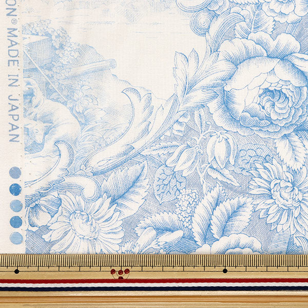 [Menge ab 5] Stoff "Sharting Classic Print Toilette Joui Style White X Blue 819589-T" Yuwa Ariwa Shotten