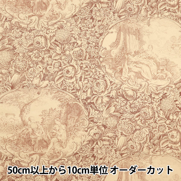 [الكمية تبدأ من 5] الأقمشة "SHARTING CLASSION PRINT EVOLET JOUI Style Kinari X Brown 819589-W" Yuwa Ariwa Shoten