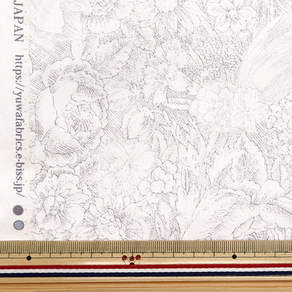 [Cantidad a partir de 5] Tela "Patrón floral de estilo clásico de inodoro estampado clásico gris claro 829003-I" Yuwa Ariwa disparó