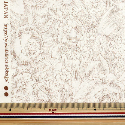[Quantità a partire da 5] Tessuto "Wharting Classic Print Wilet Joui Floral Pattern Cacao 829003-J" Yuwa Ariwa Shoten