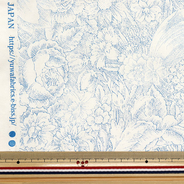 [Quantità a partire da 5] Tessuto "Scargarla classica del bagno classico joui pattern floreale blu 829003-k" Yuwa Ariwa Shoten