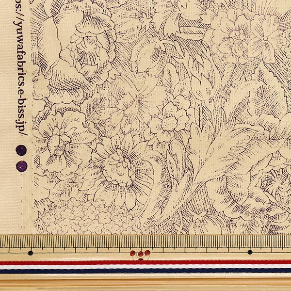 [Cantidad a partir de 5] Tela "Patrón floral de inodoro estampado clásico de fragmentos Kinari x Purple 829003-M" Yuwa Ariwa disparó