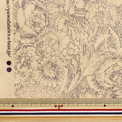 [Cantidad a partir de 5] Tela "Patrón floral de inodoro estampado clásico de fragmentos Kinari x Purple 829003-M" Yuwa Ariwa disparó