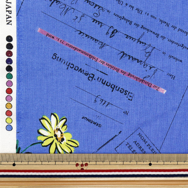 [Cantidad a partir de 5] Tela "Koseki Suzuko Sharting Paper de procesamiento de bikabikachint y Marguerite Blue SZ825826-C" Yuwa Ariwa disparó