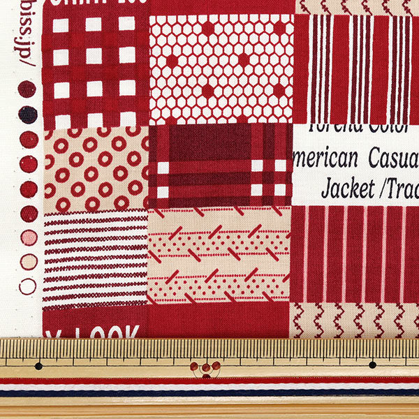 [Quantità a partire da 5] Tessuto "Koseki Suzuko Sharting Bikabikachint elaborazione quadrata patch rossa sz829911-a" Yuwa Ariwa Shoten