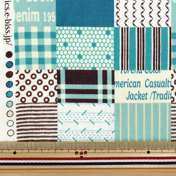[الكمية تبدأ من 5] الأقمشة "Koseki Suzuko Sharting Bikabikachint Processing Square Patch Turquoise SZ829911-E" Yuwa Ariwa Shoten