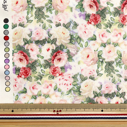 【数量5から】 生地 『シャーティング シークレットローズガーデン マルチカラー 824887-A』 YUWA 有輪商店