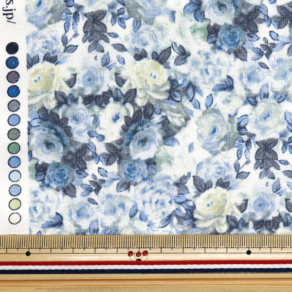 [Quantità a partire da 5] Tessuto "Sharting Secret Rose Garden Blue 824887-D" Yuwa Ariwa Shoten