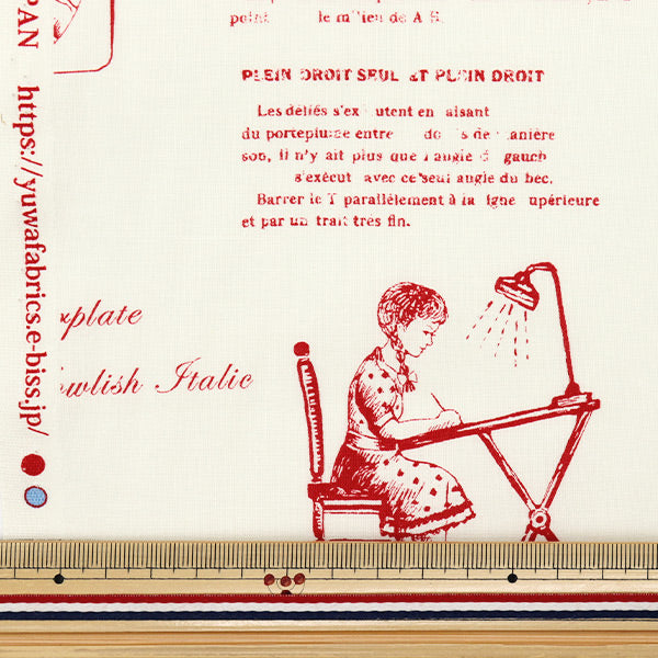 【数量5から】 生地 『シャーティング カリグラフィーレター レッド 826906-B』 YUWA 有輪商店