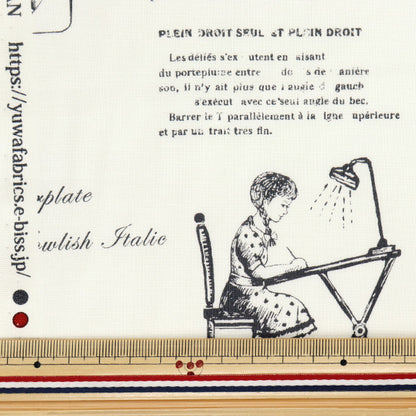 【数量5から】 生地 『シャーティング カリグラフィーレター ブラック 826906-C』 YUWA 有輪商店