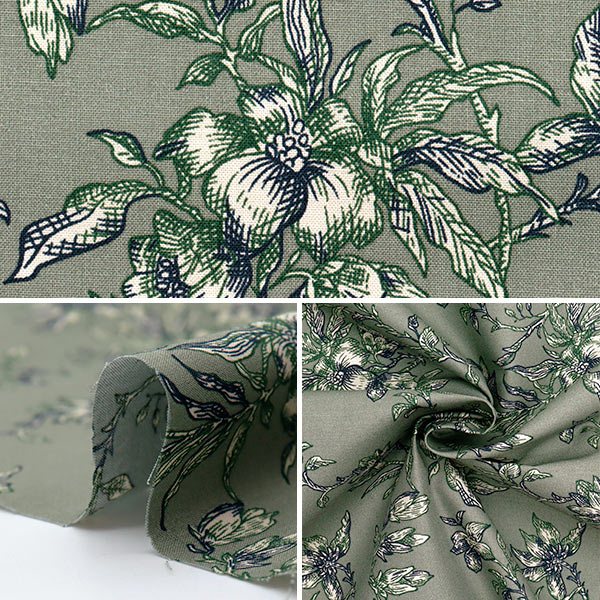 [Quantity starting from 5] Fabric "Sharting Line Drawing Green 825916-A" YUWA Ariwa Shoten
