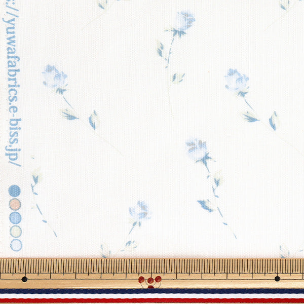 [الكمية تبدأ من 5] الأقمشة "Sharting Single Rose White X Blue 824929-C" Yuwa Ariwa Shoten