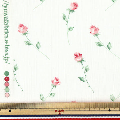 [Menge ab 5] Stoff "Sharting Single Rose White X Red 824929-D" Yuwa Ariwa Shotten