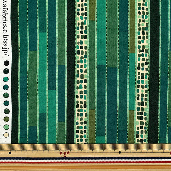 [Quantity from 5] Fabric "Shirting Christmas Stripe Green 829973-B" YUWA Yuwa Shop