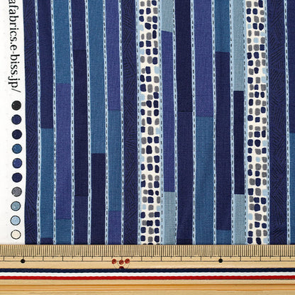 [Quantity from 5] Fabric "Shirting Christmas Stripe Blue 829973-D" YUWA Yuwa Shop