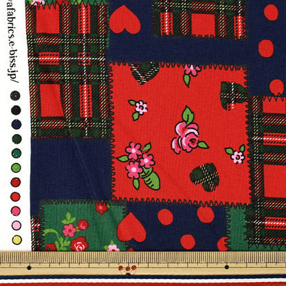 [Cantidad desde 5] Tela "Camisas navideñas"Acolchado Rojo 829977-A" Tienda Yuwa Yuwa