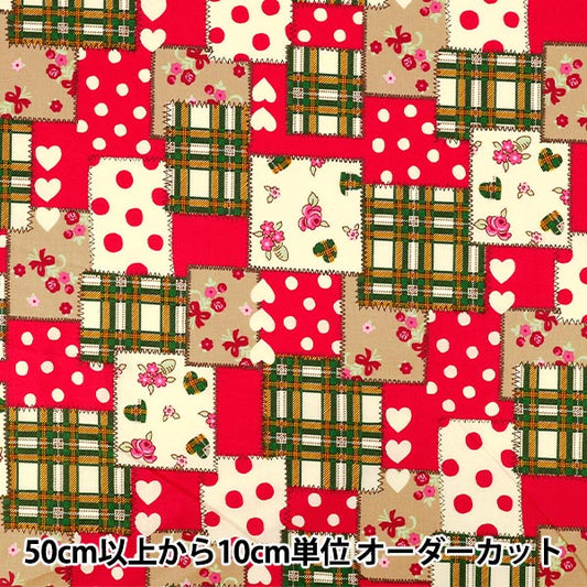 [数量5起] 织物 《衬衫圣诞节》拼布 浅红色829977-B" YUWA 友和店