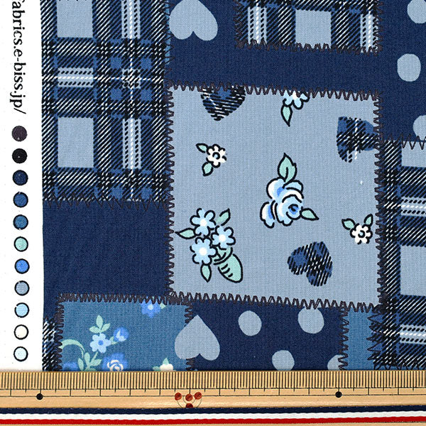 [Cantidad desde 5] Tela "Camisas navideñas"Acolchado Azul 829977-D" Tienda Yuwa Yuwa