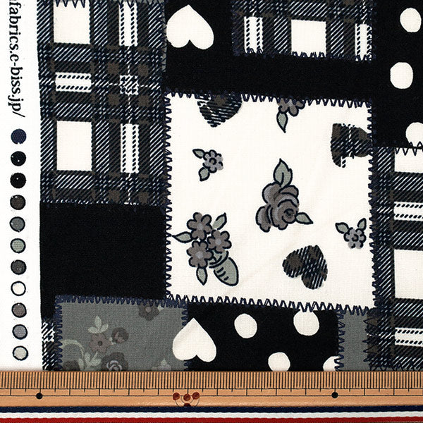 [数量5起] 织物 《衬衫圣诞节》拼布 黑色829977-E" YUWA 友和店