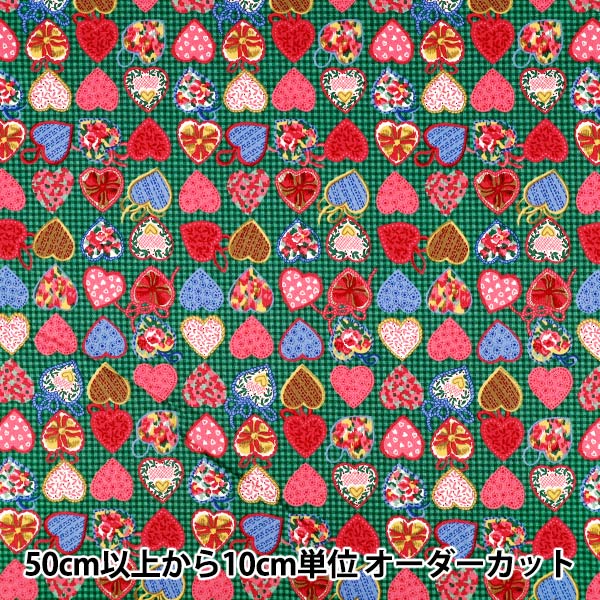 【数量5起】 織物 圣诞心形绿色829974-A" YUWA有轮商店