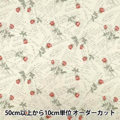 【数量5から】 生地 『シャーティング wrapping paper クリーム×スモークレッド』 YUWA 有輪商店