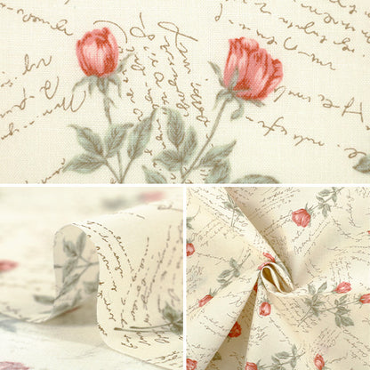 【数量5から】 生地 『シャーティング wrapping paper クリーム×スモークレッド』 YUWA 有輪商店