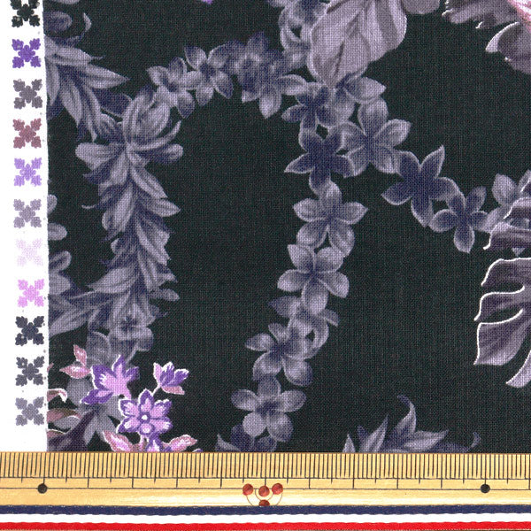 [Quantité à partir de 5] Tissu"Style de l'île shart Cathy Mum Napua Black 02542-3BK"