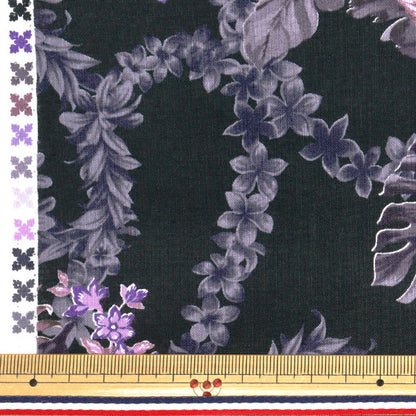 [Quantité à partir de 5] Tissu"Style de l'île shart Cathy Mum Napua Black 02542-3BK"