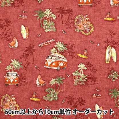 [Quantité à partir de 5] Tissu"Style de l'île shart Cathy Mum Pirina Red 02543-1pi"