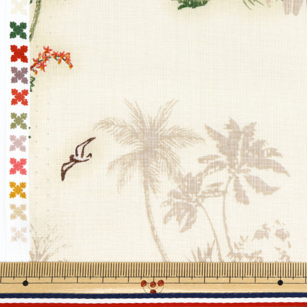 [Quantité à partir de 5] Tissu"Style de l'île shart Cathy Mum Pirina Beige 02543-4be"