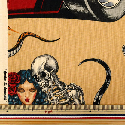 [Quantité à partir de 5] Tissu "USA Cotton siège Alexander Henry Denim & Demons 9045-D"