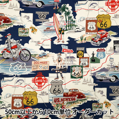 [Quantité à partir de 5] Tissu "USA Cotton siège Alexander Henry Memories of Route 66 9056-D"