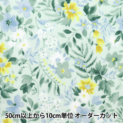 【数量5から】 生地 『シーチングエンジェルソフト加工 クラシカルボタニカル グリーン NSE-CLBO-GR』 KOKKA コッカ