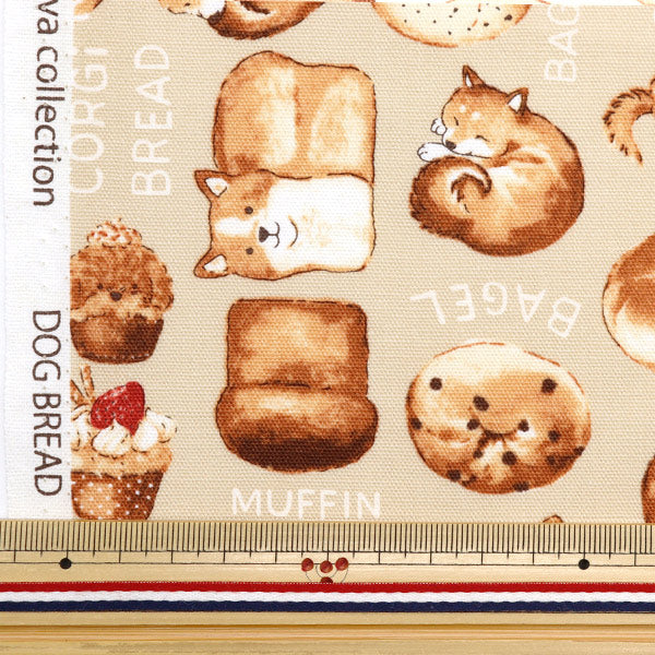 [Cantidad a partir de 5] Tela 『Oxford Nova de pan patrón de pan beige nox-dobr-be" KOKKA