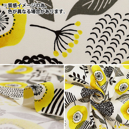 [Quantity from 5] Fabric 『NOVA Oxford Nordic flower pattern black NOX-WAFL3-BK” KOKKA 【YuzawayaOriginal]