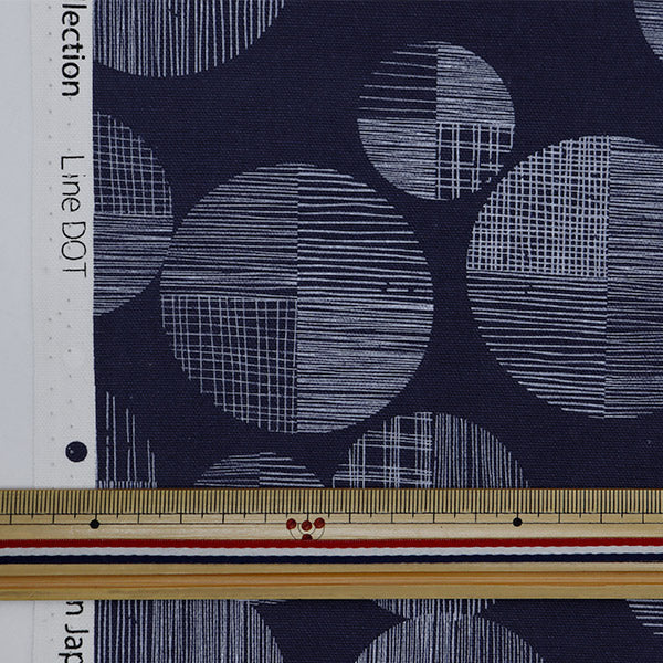 [Quantity from 5] Fabric 『NOVA Oxford Line Dot Navy NOX-LIDO-NV” KOKKA 【YuzawayaOriginal]