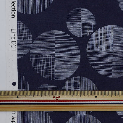 [Quantity from 5] Fabric 『NOVA Oxford Line Dot Navy NOX-LIDO-NV” KOKKA 【YuzawayaOriginal]