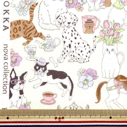 [Quantity from 5] Fabric 『NOVA Sheeting Animal Off-White NSE-ANI-OW” KOKKA 【YuzawayaOriginal]