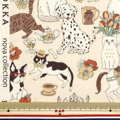 [Quantity from 5] Fabric 『NOVA Sheeting Animal Brown NSE-ANI-BB” KOKKA 【YuzawayaOriginal]
