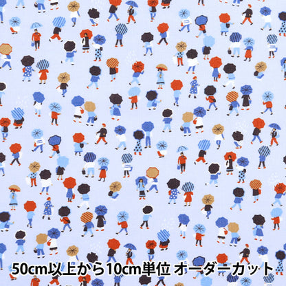 [Quantity from 5] Fabric 『NOVA Sheeting Rainy Day Blue NSE-PEOP-BL” KOKKA 【YuzawayaOriginal]