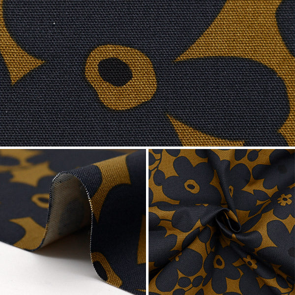 [الكمية من 5] الأقمشة "نوفا أكسفورد نمط الأزهار الاسكندنافية البني NOX-NFL-BR" KOKKA 【Yuzawayaإبداعي】