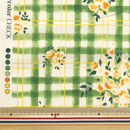 [الكمية من 5] الأقمشة "نوفا الأغطيةألوان مائية معالجة ناعمة من Angel بنمط الأزهار باللون الأخضر NSE-WCHE-GR" KOKKA 【Yuzawayaإبداعي】