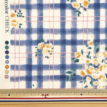 [الكمية من 5] الأقمشة "نوفا الأغطيةAngel معالجة ناعمة بألوان مائية بنقش زهور كحلي NSE-WCHE-NV" KOKKA 【Yuzawayaإبداعي】