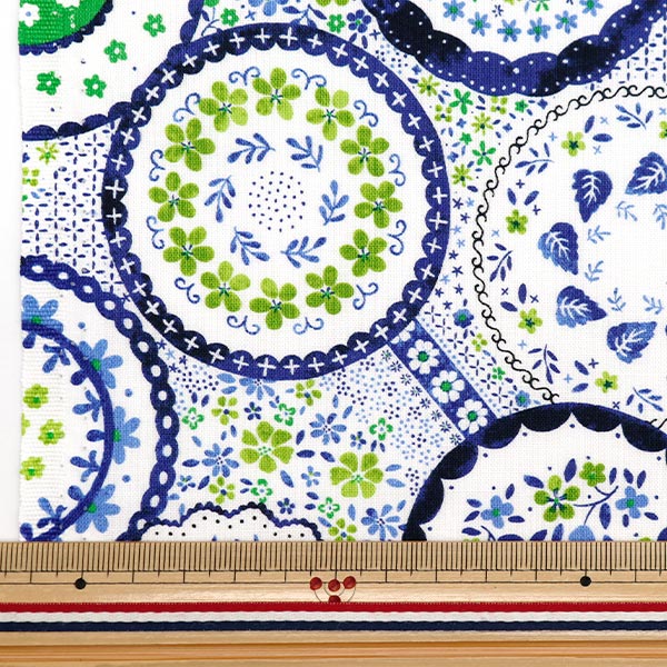 [Aus Menge 5] Stoff "Nova leinwandbindung Polnisch-potarisch-grünes nox-popo-gr-gr" KOKKA 【YuzawayaOriginal】