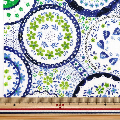 [Aus Menge 5] Stoff "Nova leinwandbindung Polnisch-potarisch-grünes nox-popo-gr-gr" KOKKA 【YuzawayaOriginal】