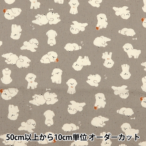 [Aus Menge 5] Stoff "Nova leinwandbindung Bichon Frize Brown NSe-Bic-BR" KOKKA 【YuzawayaOriginal】
