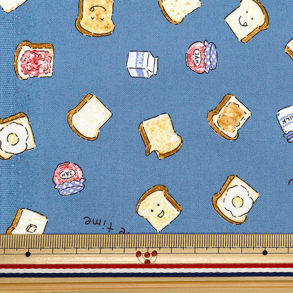 [Dalla quantità 5] Tessuto "Nova fogli Cibo blu nse-pan-bl" KOKKA 【Yuzawayaoriginale】