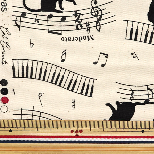 [Quantità a partire da 5] Tessuto 『Oxford Concerto colorato con gatto tela naturale cocan-cap-na" KOKKA